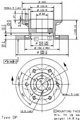BREMBO 08945920 -  Тормозной диск