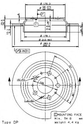 BREMBO 08946211 -  Тормозной диск
