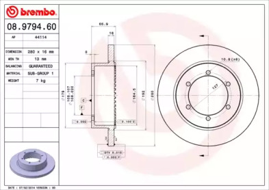 BREMBO 08979460 -  Тормозной диск