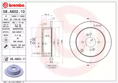 BREMBO 08a60210 -  Тормозной диск