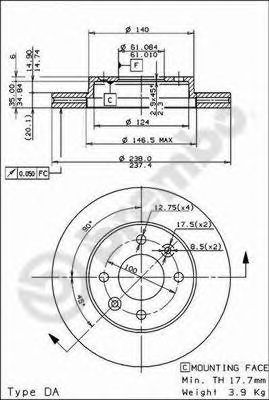 BREMBO 09314814 -  Тормозной диск
