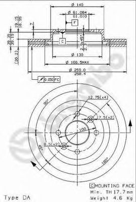 BREMBO 09314914 -  Тормозной диск