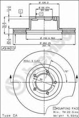 BREMBO 09337310 -  Тормозной диск