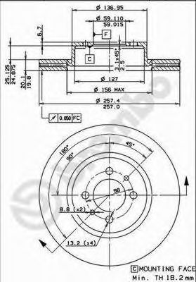 BREMBO 09476810 -  Тормозной диск
