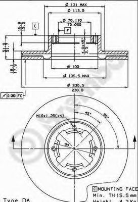 BREMBO 09491910 -  Тормозной диск