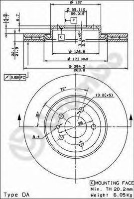 BREMBO 09493921 -  Тормозной диск