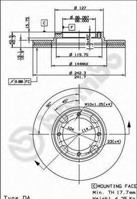 BREMBO 09500410 -  Тормозной диск