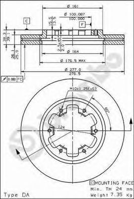 BREMBO 09505510 -  Тормозной диск