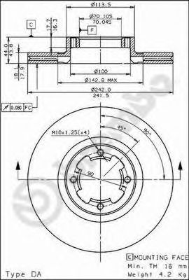 BREMBO 09508810 -  Тормозной диск