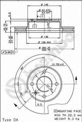 BREMBO 09513410 -  Тормозной диск
