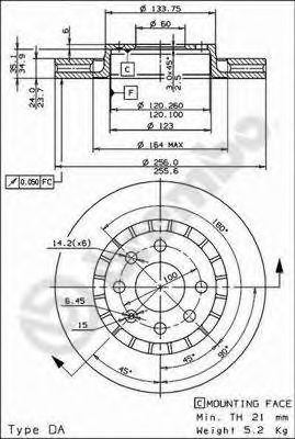 BREMBO 09514824 -  Тормозной диск