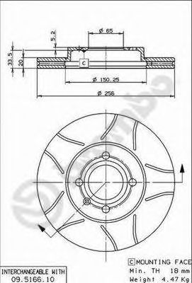 BREMBO 09516675 -  Тормозной диск