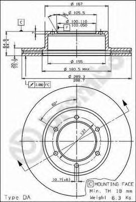 BREMBO 09517314 -  Тормозной диск