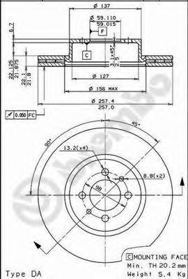 BREMBO 09521510 -  Тормозной диск