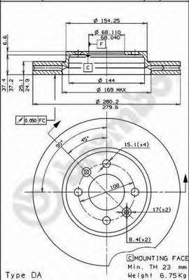 BREMBO 09522110 -  Тормозной диск