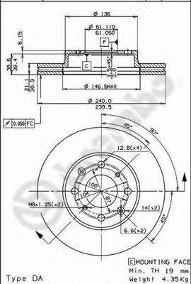 BREMBO 09528510 -  Тормозной диск
