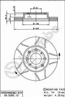 BREMBO 09528575 -  Тормозной диск