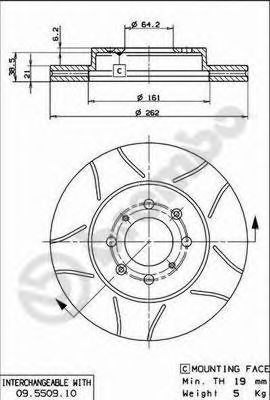 BREMBO 09550975 -  Тормозной диск