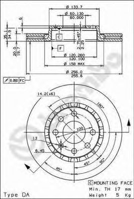BREMBO 09552724 -  Тормозной диск