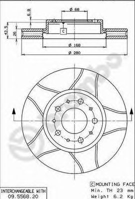 BREMBO 09556876 -  Тормозной диск