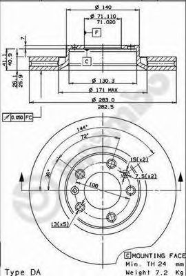 BREMBO 09557410 -  Тормозной диск