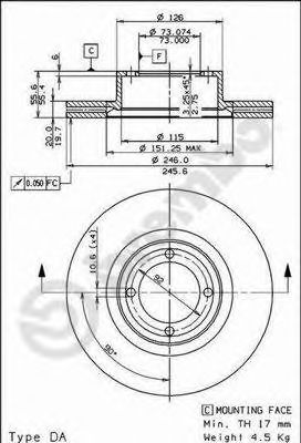 BREMBO 09561910 -  Тормозной диск