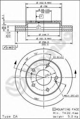 BREMBO 09564020 -  Тормозной диск