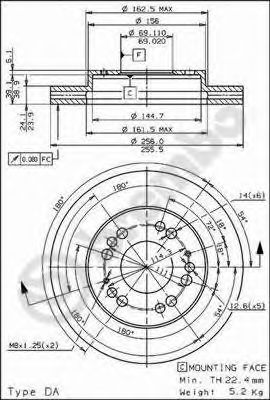 BREMBO 09564030 -  Тормозной диск