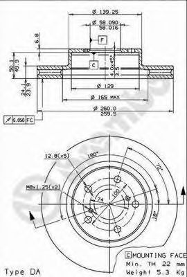 BREMBO 09567314 -  Тормозной диск