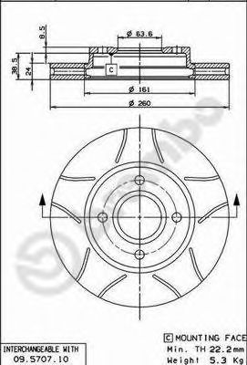 BREMBO 09570775 -  Тормозной диск