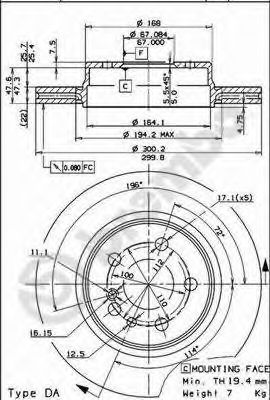 BREMBO 09571610 -  Тормозной диск
