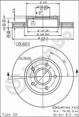 BREMBO 09579510 -  Тормозной диск