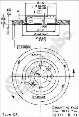 BREMBO 09580224 -  Тормозной диск