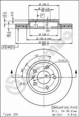 BREMBO 09587020 -  Тормозной диск