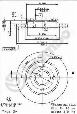 BREMBO 09672734 -  Тормозной диск