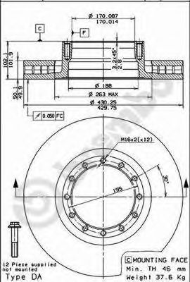 BREMBO 09673920 -  Тормозной диск