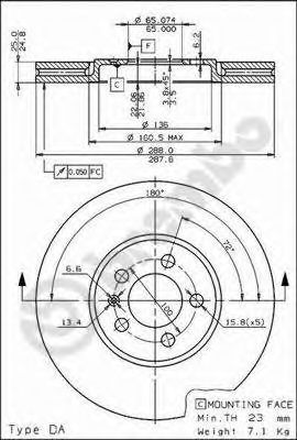 BREMBO 09674710 -  Тормозной диск