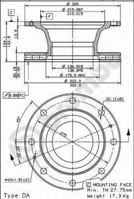 BREMBO 09676320 -  Тормозной диск