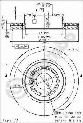 BREMBO 09683910 -  Тормозной диск