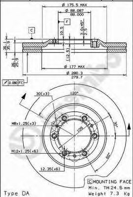 BREMBO 09686620 -  Тормозной диск