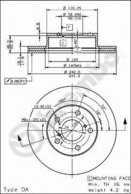 BREMBO 09687710 -  Тормозной диск