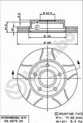 BREMBO 09687976 -  Тормозной диск