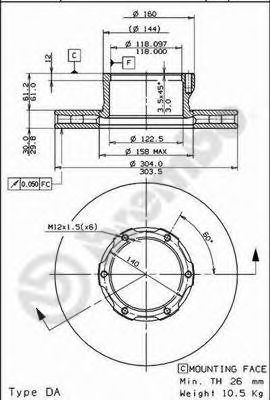 BREMBO 09699810 -  Тормозной диск