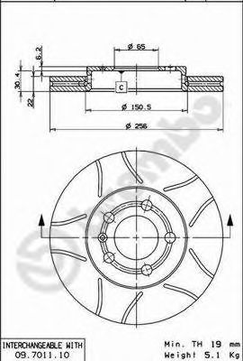 BREMBO 09701175 -  Тормозной диск
