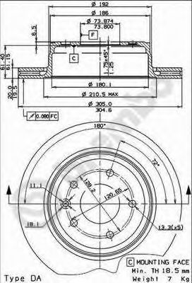 BREMBO 09721720 -  Тормозной диск