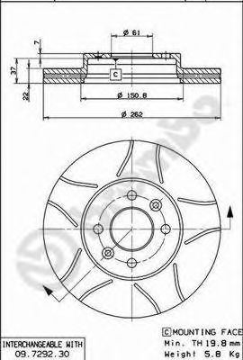 BREMBO 09729277 -  Тормозной диск