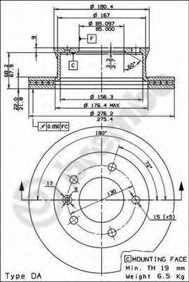 BREMBO 09731414 -  Тормозной диск