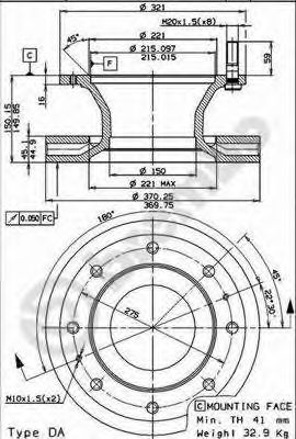 BREMBO 09731520 -  Тормозной диск