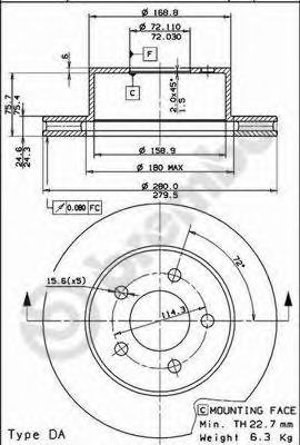 BREMBO 09742181 -  Тормозной диск