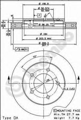 BREMBO 09765310 -  Тормозной диск